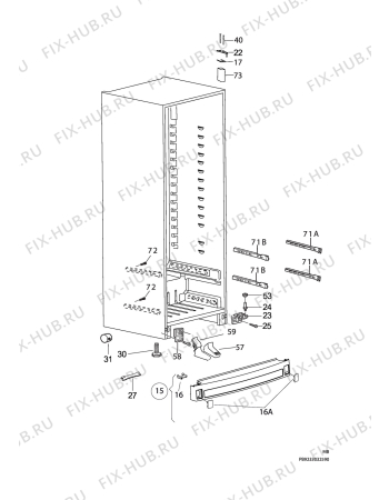 Взрыв-схема холодильника Electrolux ERF3864AOX - Схема узла C10 Cabinet